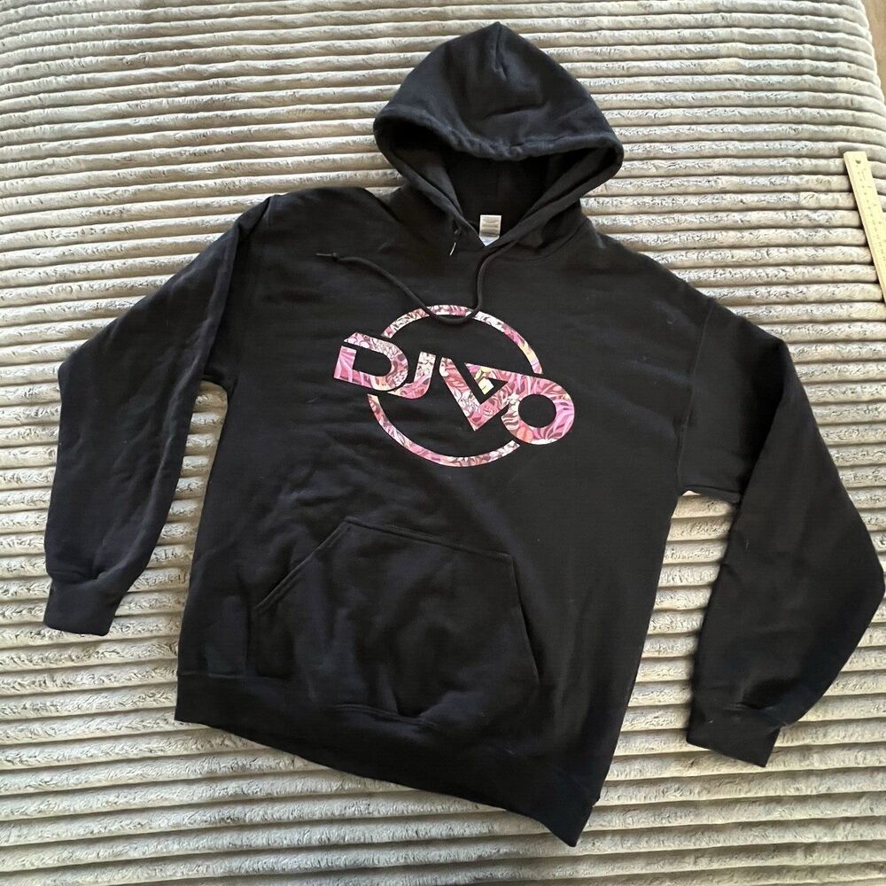 DVO Suspension Pink Camo Logo Pullover Hoodie Black Unisex M